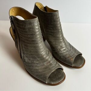 Paul Green Cayanne Peep Toe shoes sandals smoke metallic silver size: 11